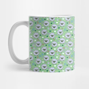 Spring Sheep Green Pattern Mug